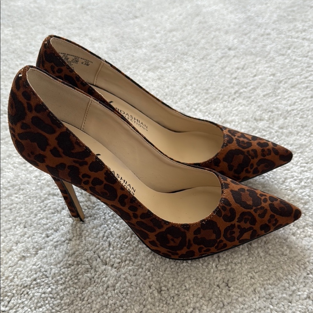 Kardashian Kollection Brown Leopard Print Heels